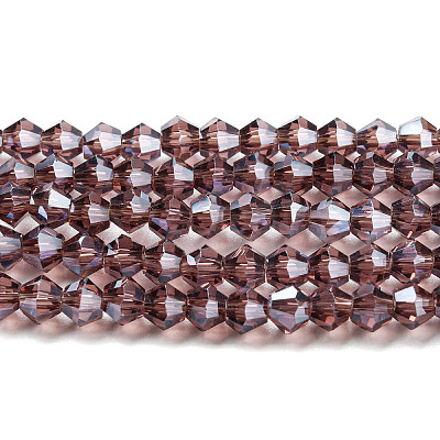Transparent Electroplate Glass Beads Strands EGLA-A039-T6mm-A05-1