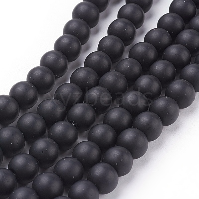 Synthetic Black Stone Beads Strands G508-1-1