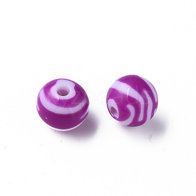 Opaque Striped Acrylic Beads LS-MACR-S373-27A-02-1