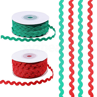 2 Rolls 2 Colors Polyester Ribbon OCOR-GL0001-33A-1