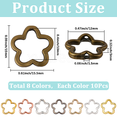 80Pcs 8 Styles Zinc Alloy Bead Frame FIND-SP0020-75-1