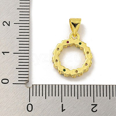 Rack Plating Brass Micro Pave Cubic Zirconia Pendants KK-C074-04G-01-1