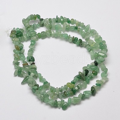 Natural Green Aventurine Chip Bead Strands X-G-L444-03-1