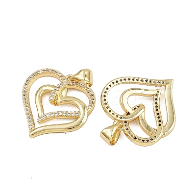 Brass Micro Pave Cubic Zirconia Pendants ZIRC-I367-12G-12-1