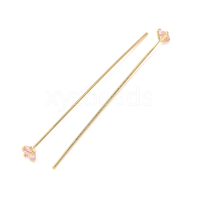 Brass Micro Pave Cubic Zirconia Stud Earring Findings CU-CBA4618-01G-02-1