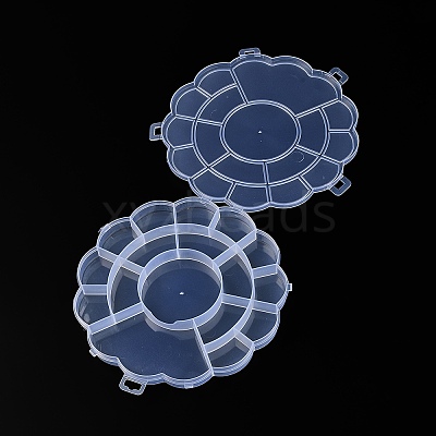 17 Grids Flower Plastic Bead Containers AJEW-YWC0001-06-1