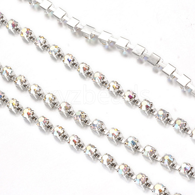 Brass Rhinestone Strass Chains CHC-T002-SS18-02S-1