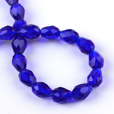 Transparent Glass Bead Strands X-GLAA-R024-6x8mm-01-1