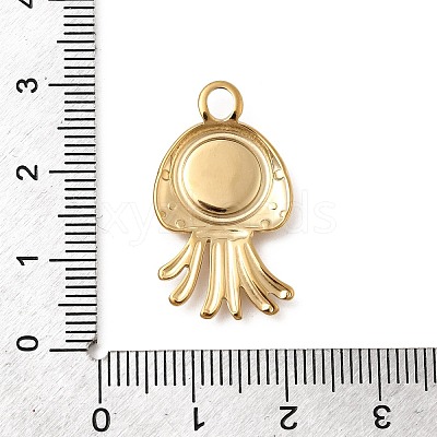 304 Stainless Steel Pendant Cabochon Settings STAS-B113-09G-04-1