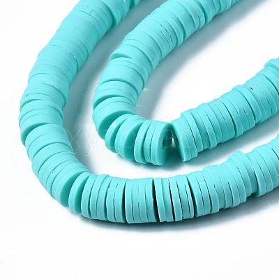 Flat Round Handmade Polymer Clay Beads CLAY-R067-10mm-20-1