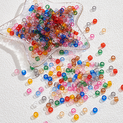 550Pcs 11 Colors Transparent Acrylic European Beads OACR-SP0002-22-1