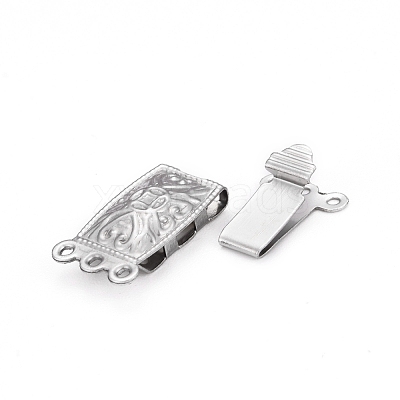 Tarnish Resistant 304 Stainless Steel Box Clasps STAS-P249-02P-1