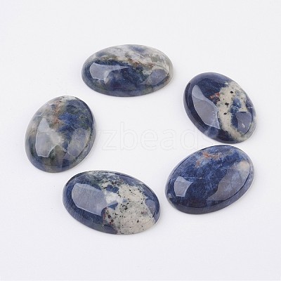 Natural Sodalite Flat Back Cabochons G-G741-30x40mm-06-1