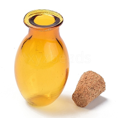 Oval Glass Cork Bottles Ornament X1-AJEW-O032-03A-1