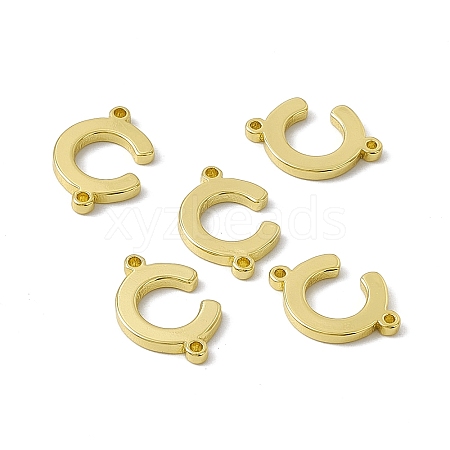 Rack Plating Brass Letter Connector Charms KK-C007-38G-C-1