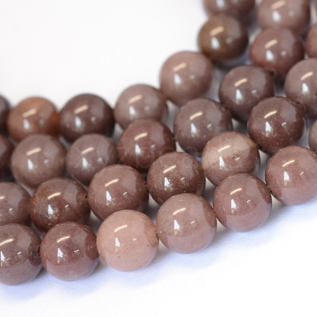 Natural Purple Aventurine Round Bead Strands X-G-E334-6mm-21-1