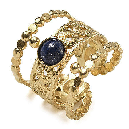 Natural Lapis Lazuli Finger Rings RJEW-U027-03G-04-1