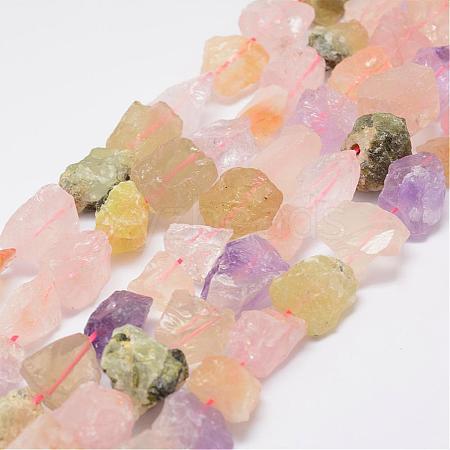 Raw Rough Natural Mixed Gemstone Beads Strands G-E343-06-1