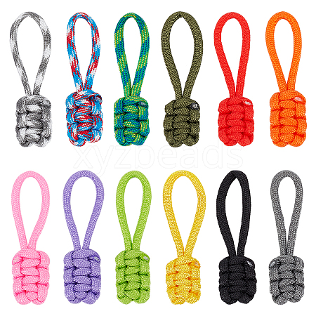 Polyester Braided Cord Zipper Pull Extender FIND-WH0136-80-1