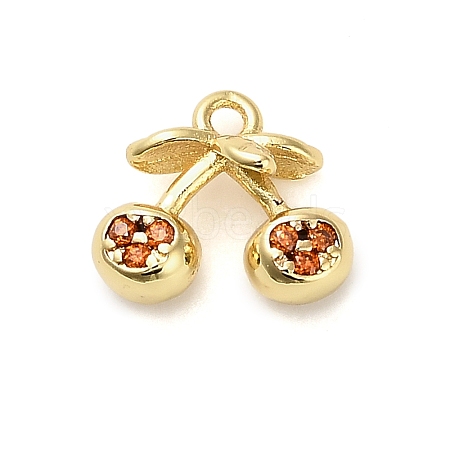 Brass Micro Pave Cubic Zirconia Pendants KK-L229-001G-02-1