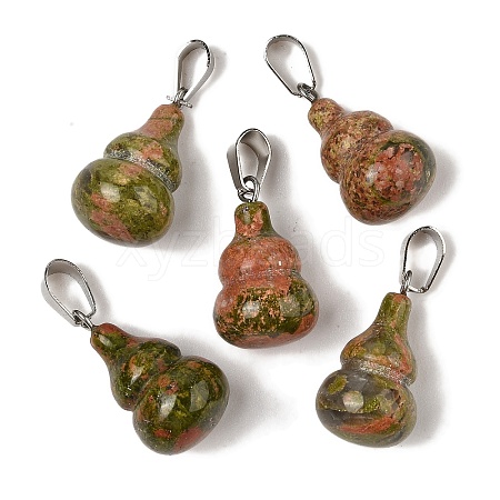 Natural Unakite Pendants G-B127-03P-04-1