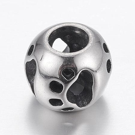 304 Stainless Steel European Beads STAS-P173-101AS-1