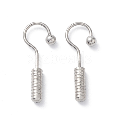304 Stainless Steel Screw Hooks Shape Dangle Earrings for Woman EJEW-F312-09P-1
