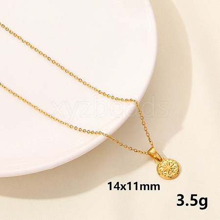 Stainless Steel Moon Sun Chain Necklace Simple Elegant Cool Style RF4782-10-1