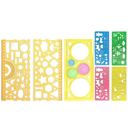 Multifunctional Plastic Geometric Drawing Ruler Set OFST-PW0005-01B-1