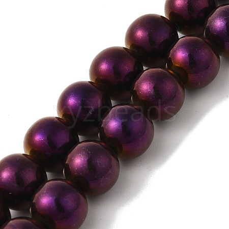 Electroplated Synthetic Magnetic Hematite Beads Strands G-I364-K01-03-1