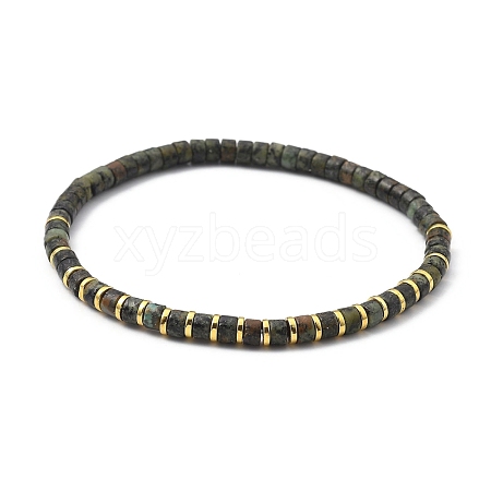 Natural African Jade Stretch Beaded Bracelets BJEW-JB05496-03-1