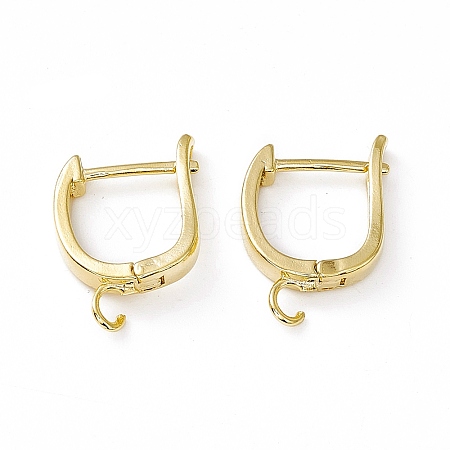 Brass Hoop Earring Findings with Latch Back Closure KK-A172-19G-1