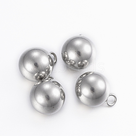 Tarnish Resistant 304 Stainless Steel Sphere Charms STAS-H394-12P-1