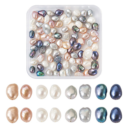 100Pcs 4 Styles Natural Cultured Freshwater Pearl Beads PEAR-BT0001-02-1