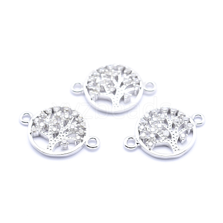 Brass Micro Pave Cubic Zirconia Links ZIRC-L070-15P-1