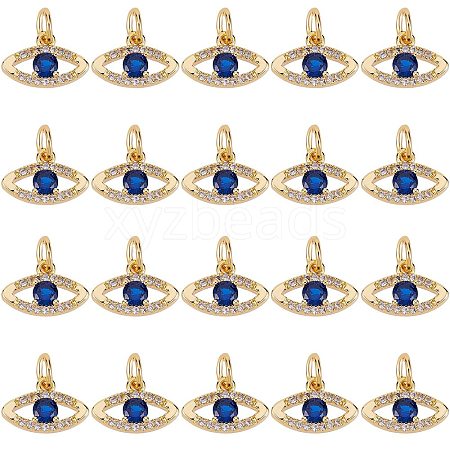 20Pcs Brass Micro Pave Cubic Zirconia Charms ZIRC-SZ0001-87-1