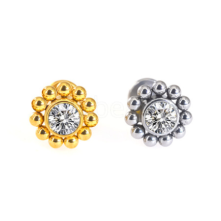 316L Surgical Stainless Steel & G23 Titanium Crystal Rhinestone Labrets for Women Men WG3A239-16-1