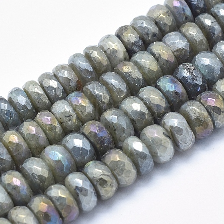Electroplate Natural Labradorite Beads Strands G-K256-27D-1