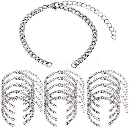 SUNNYCLUE 16Pcs 304 Stainless Steel Twisted Chains Bracelet Making AJEW-SC0002-50-1