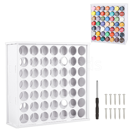 49-Hole Plastic Paint Organizer Stands ODIS-WH0038-132-1