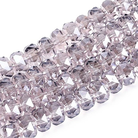 Electroplate Transparent Glass Beads Strands EGLA-N022-04A-D15-1