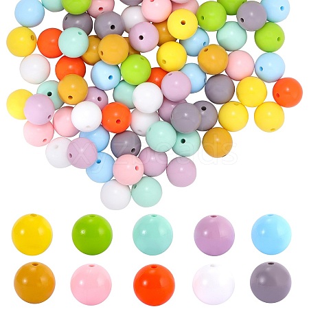 100Pcs 10 Colors Silicone Beads JX644A-1