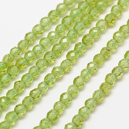 Natural Olive Quartz Bead Strands G-A129-2mm-31-1