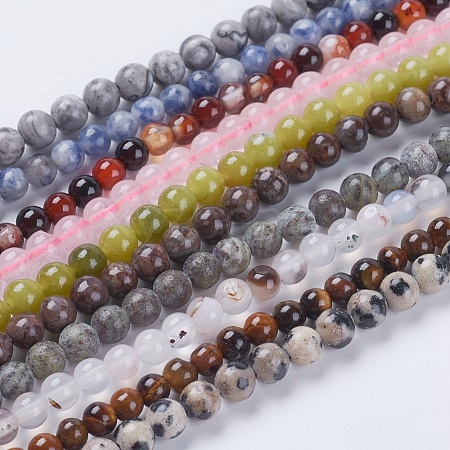 Natural Mixed Gemstone Beads Strands G-G151-4mm-M1-1