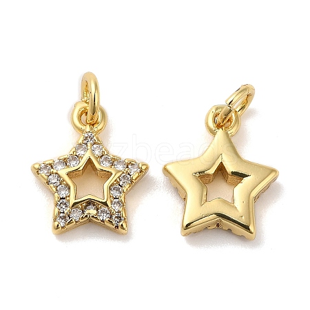 Brass Micro Pave Cubic Zirconia Pendants KK-E048-12G-1