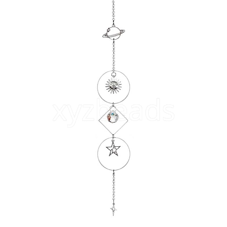 Crystal Glass & Brass Sun Catcher Pendant PW-WG89C1A-02-1