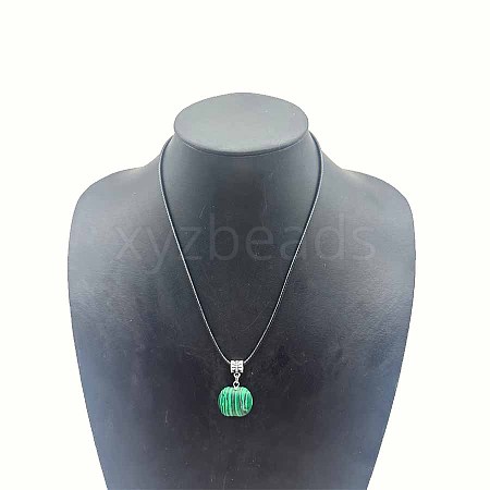 Synthetic Malachite Apple Pendant Necklaces CC1324-1-1