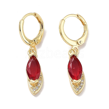Real 18K Gold Plated Brass Dangle Leverback Earrings EJEW-L269-037G-01-1