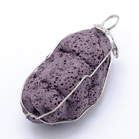 Irregular Synthetic Lava Rock Big Pendants G-L351-02I-1