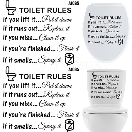 Removable PVC Self Adhesive Toilet Stickers DIY-WH0491-33A-1